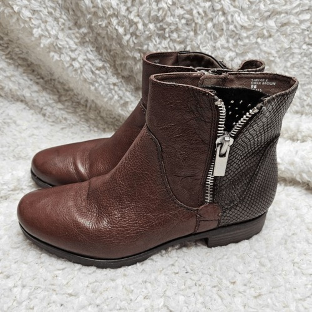 Earthies Sintra 2 Brown Leather Ankle Boots sz 9‎